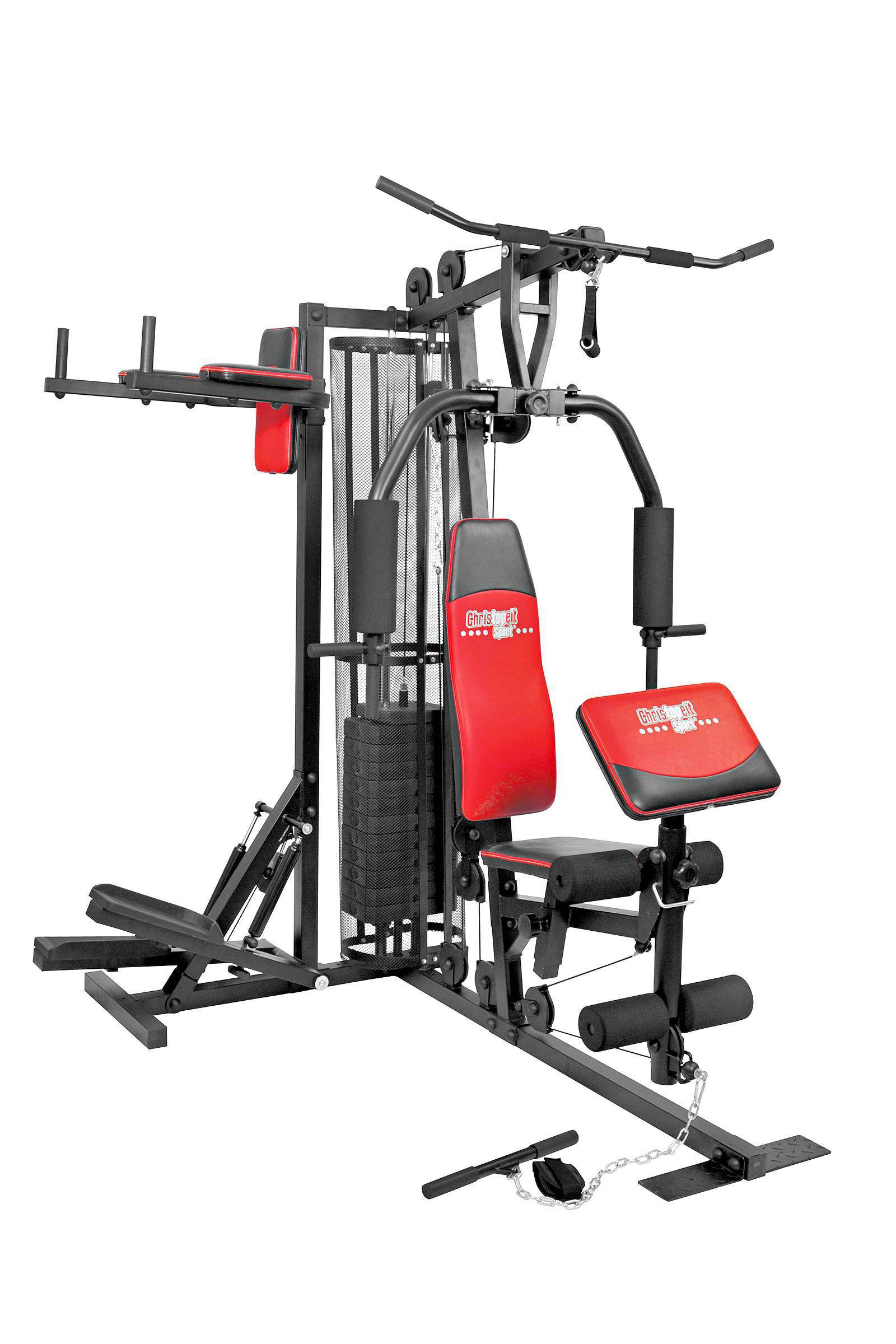christopeit pro center de luxe krachtstation wehkampchristopeit pro center de luxe krachtstation, zwart rood